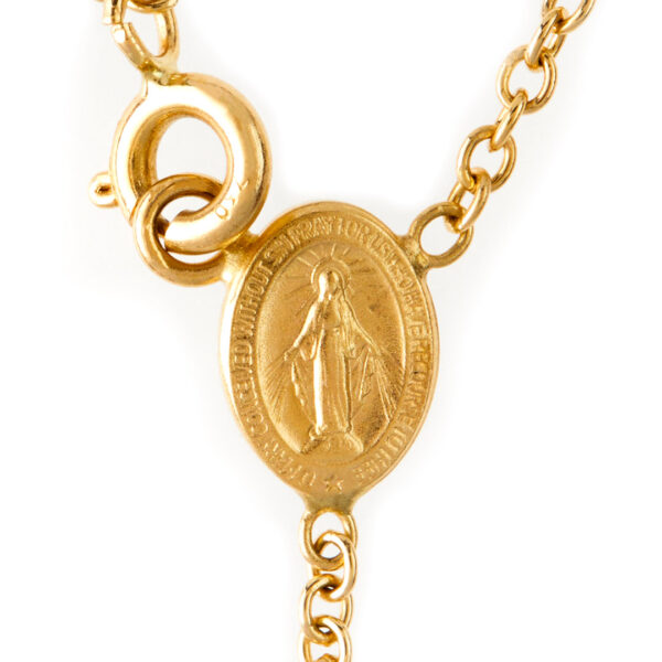 rosario oro 18k y cuentas cristal negro 109672 verso medalla milagrosa