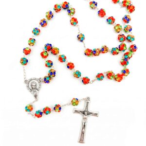 rosario piedra strass catalogo cruz plata