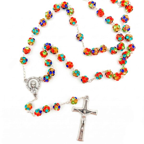 rosario piedra strass catalogo cruz plata