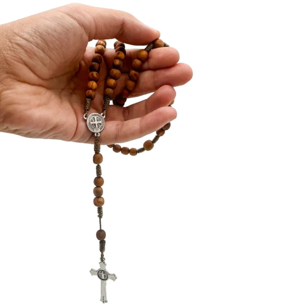 rosario san benito crucifijo metal modelo