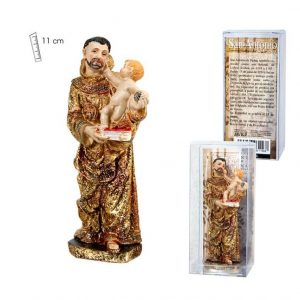 Figura san Antonio de Padua, resina pintada a mano, 11 cm