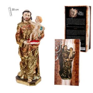 Figura san Antonio de Padua, resina pintada a mano, 20 cm