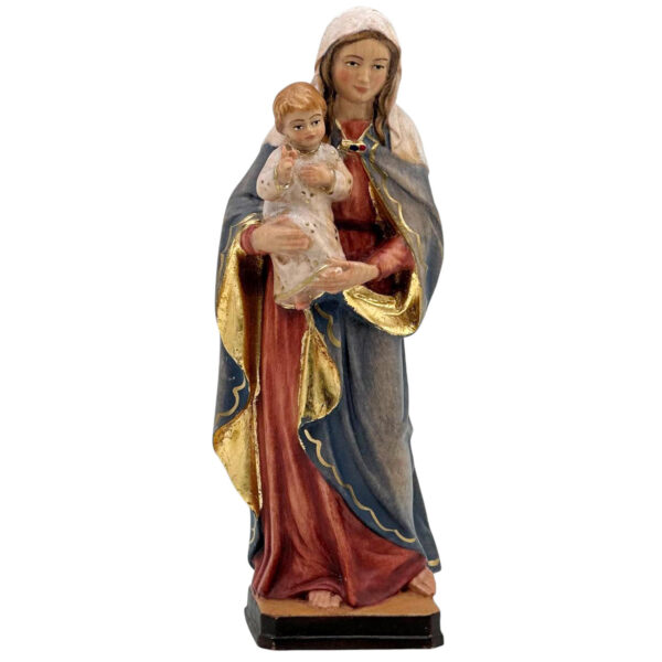 virgen con niño de madera